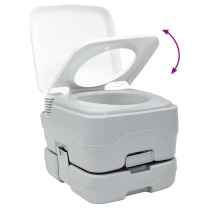 Camping Toilet Set 2 pcs Grey and White