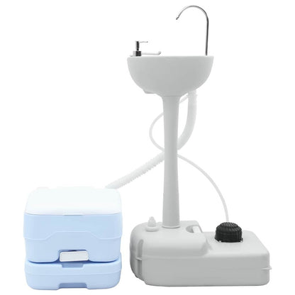 Camping Toilet Set 2 pcs Blue and White