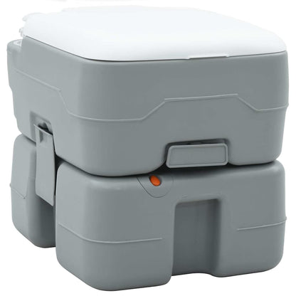 Camping Toilet Manual Grey and White 41.5 x 36.5 x 37.5 cm