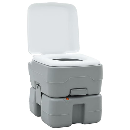Camping Toilet Manual Grey and White 41.5 x 36.5 x 37.5 cm