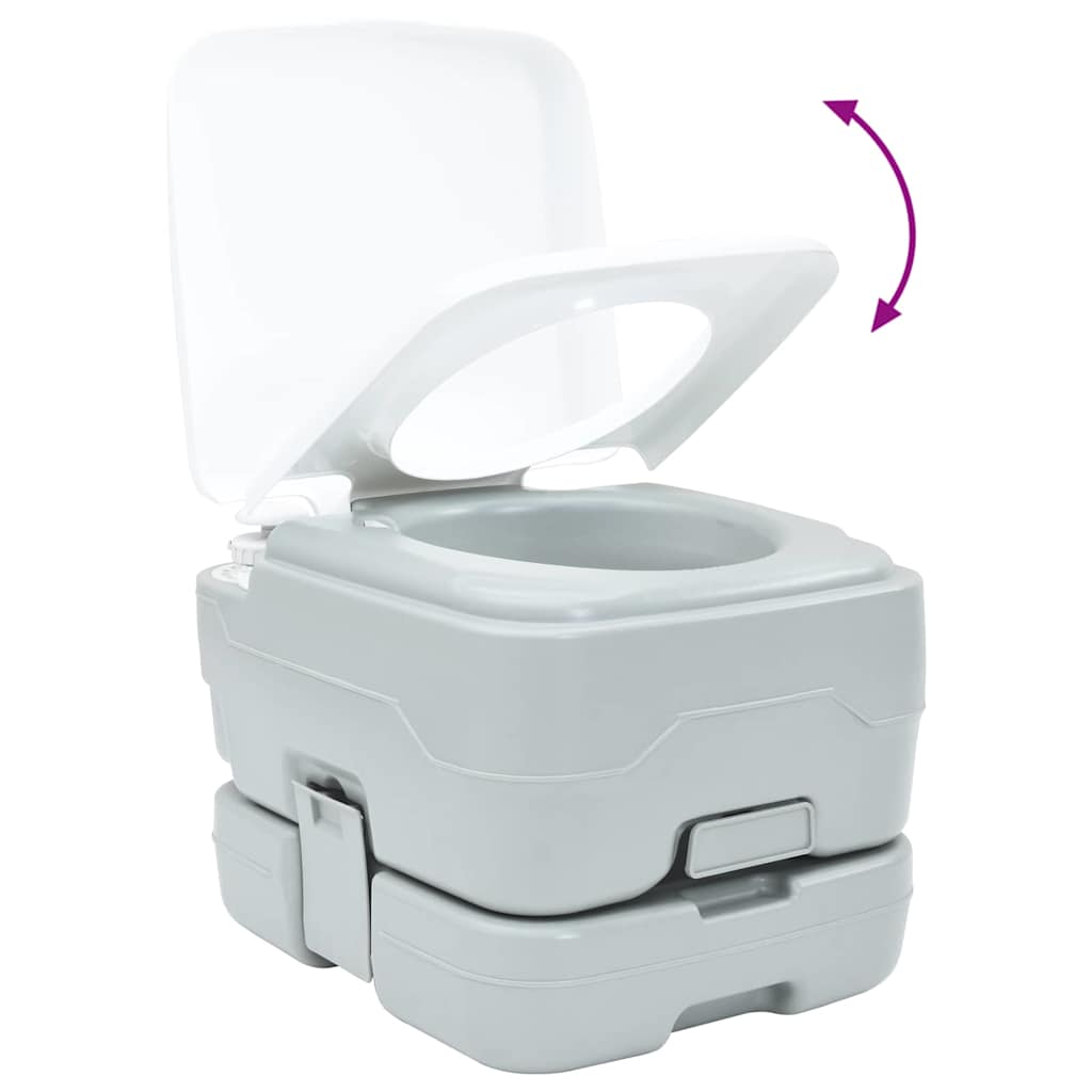 Camping Toilet Grey and White 41.5 x 36.5 x 30 cm Polyethylene