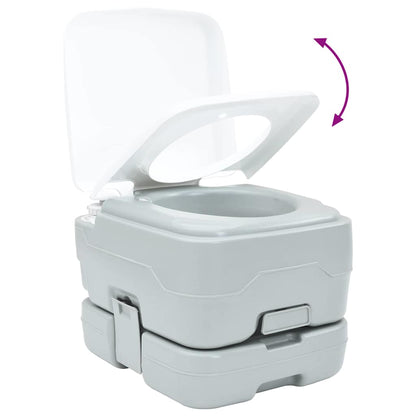 Camping Toilet Grey and White 41.5 x 36.5 x 30 cm Polyethylene