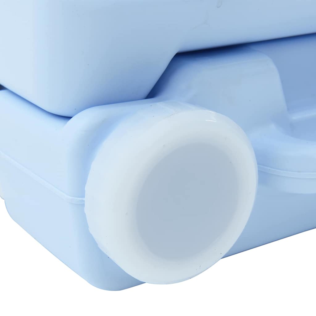 Camping Toilet Manual Light Blue and White 41.5 x 36.5 x 30 cm