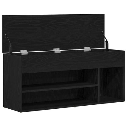 Shoe Bench Black Oak 102x30,5x45 cm Engineered Wood