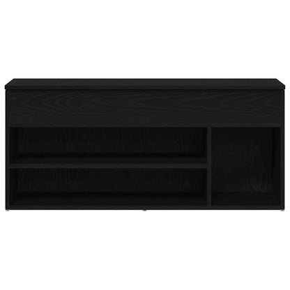 Shoe Bench Black Oak 102x30,5x45 cm Engineered Wood