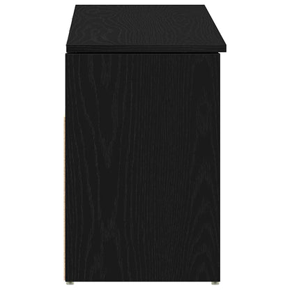 Shoe Bench Black Oak 102x30,5x45 cm Engineered Wood