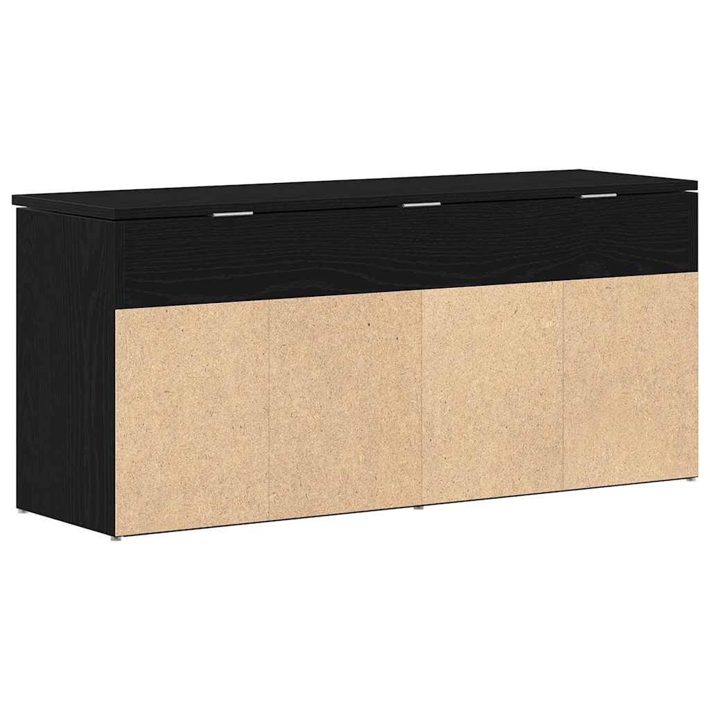 Shoe Bench Black Oak 102x30,5x45 cm Engineered Wood