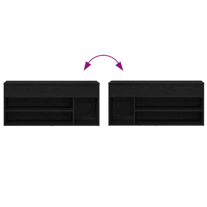 Shoe Bench Black Oak 102x30,5x45 cm Engineered Wood