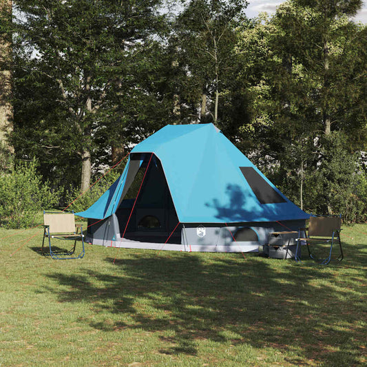 Family Tipi Tent Folding with Roof Blue 466 x 310 x 240 cm