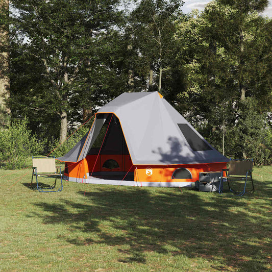 Family Tipi Tent Folding Grey and Orange 466 x 310 x 240 cm