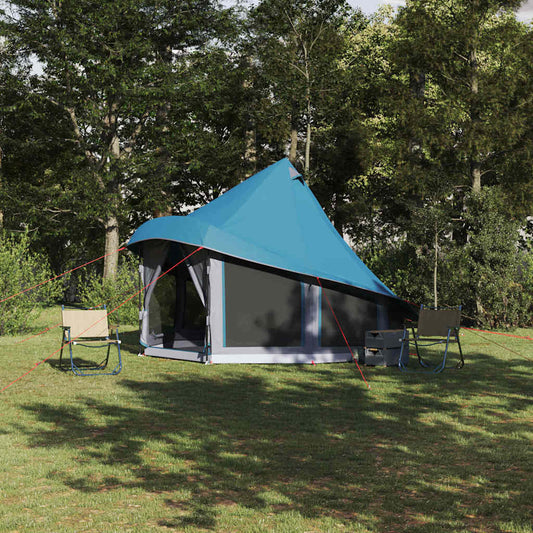 Family Tipi Tent Folding with Roof Blue 404 x 370 x 270 cm