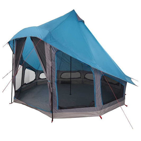 Family Tipi Tent Folding with Roof Blue 404 x 370 x 270 cm