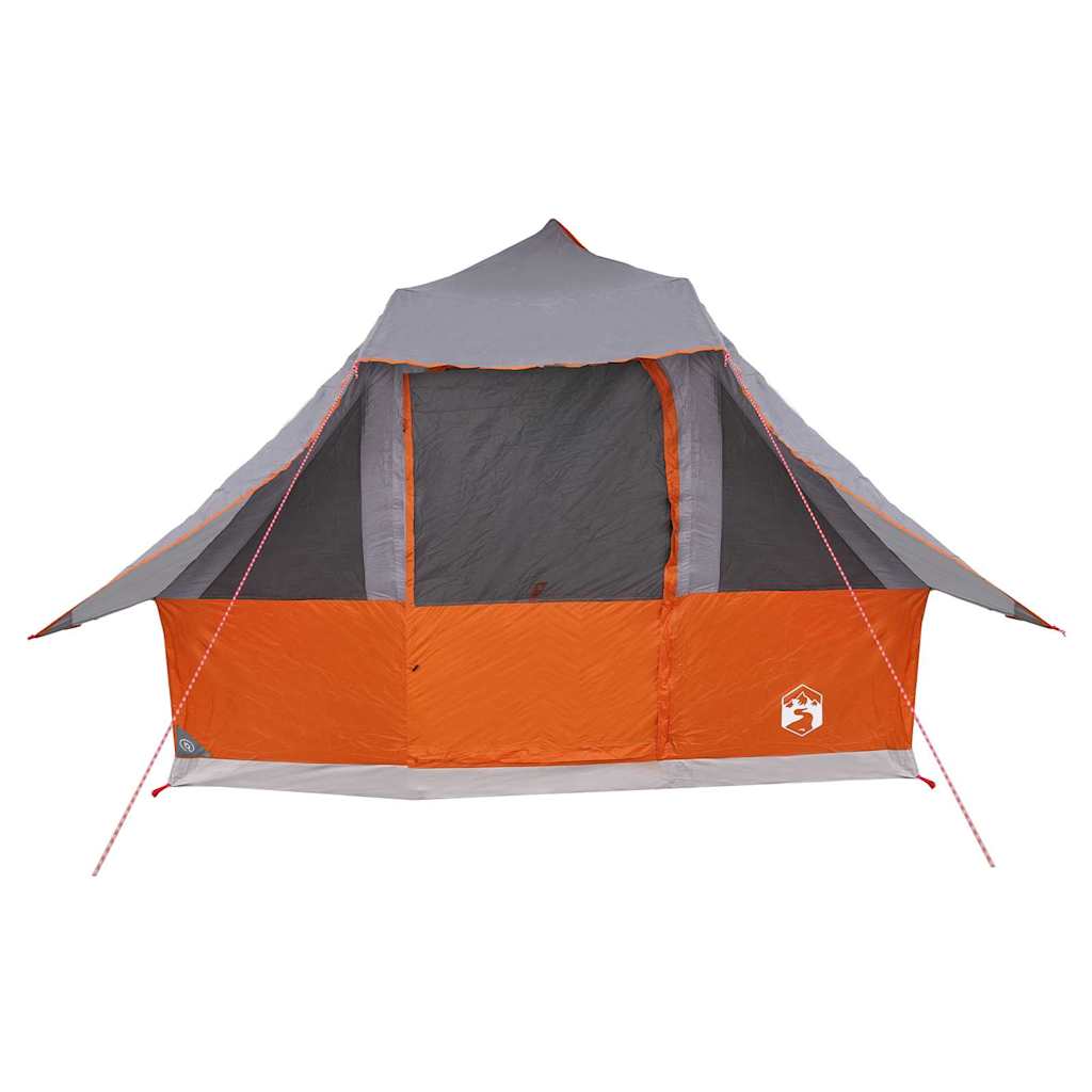 Tipi Tent with Roof Grey and Orange 358 x 296 x 258 cm Taffeta