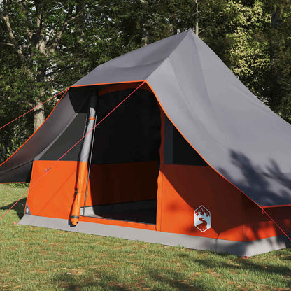 Tipi Tent with Roof Grey and Orange 364 x 281 x 257 cm Taffeta
