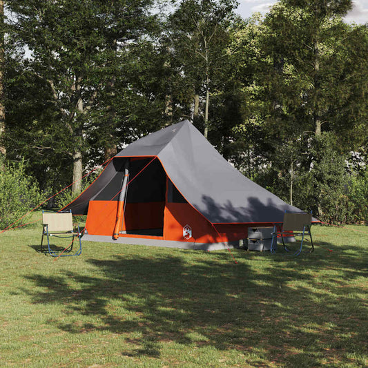 Tipi Tent with Roof Grey and Orange 364 x 281 x 257 cm Taffeta