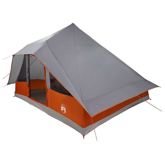 Tipi Tent with Roof Grey and Orange 364 x 281 x 257 cm Taffeta