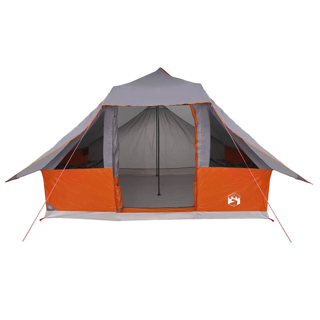 Tipi Tent with Roof Grey and Orange 364 x 281 x 257 cm Taffeta