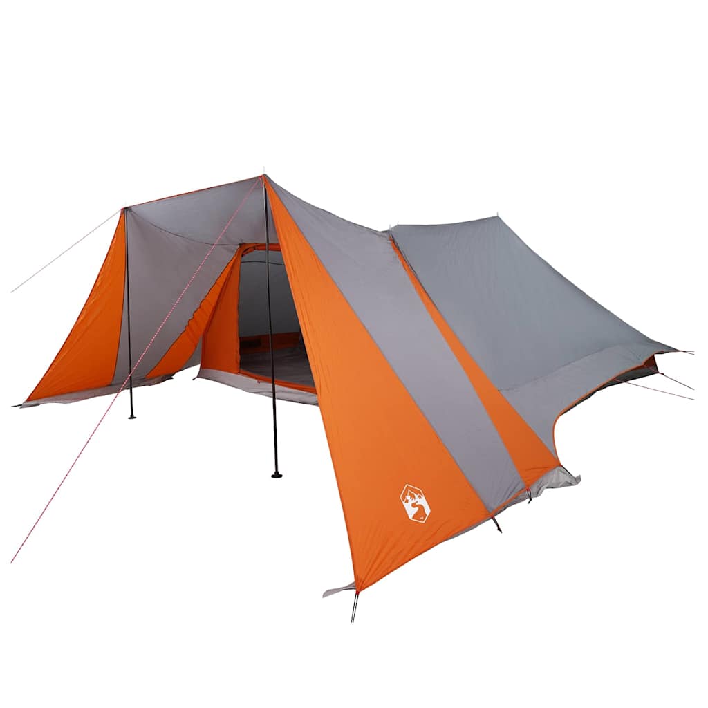 Tipi Tent with Roof Grey and Orange 660 x 456 x 200 cm Taffeta