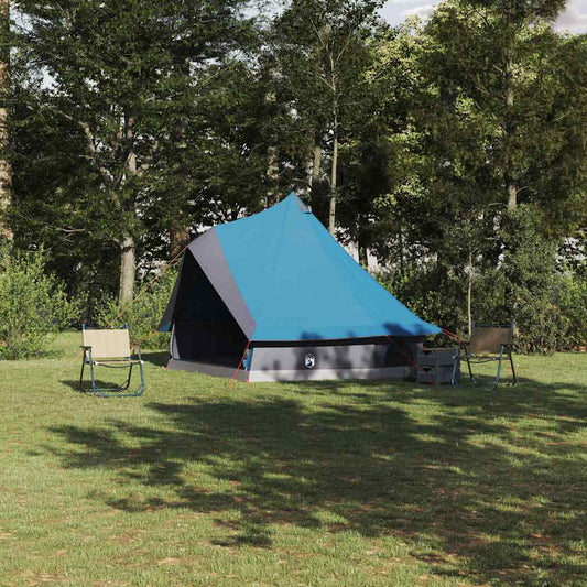 Family Tipi Tent Folding Blue and Grey 400 x 346 x 250 cm