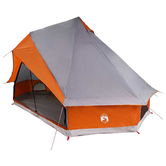 Family Tipi Tent Folding Grey and Orange 400 x 346 x 250 cm