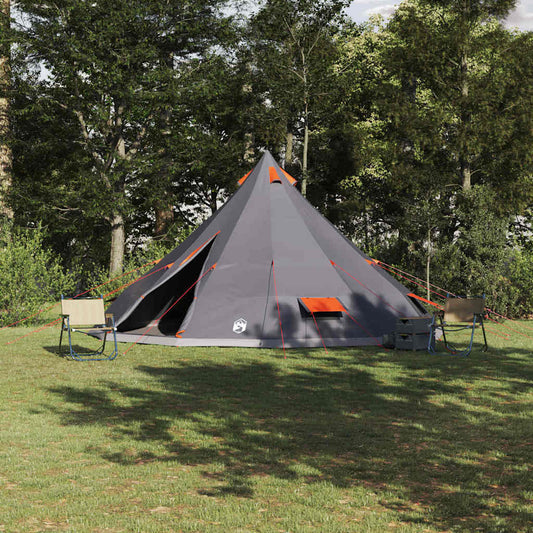 Family Tipi Tent Folding Grey and Orange 560 x 560 x 300 cm