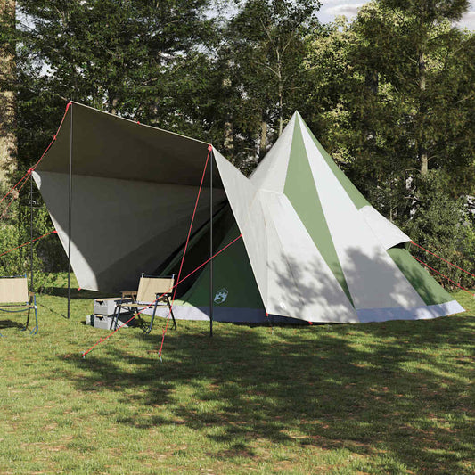 Family Tipi Tent Folding Green and Beige 510 x 690 x 330 cm