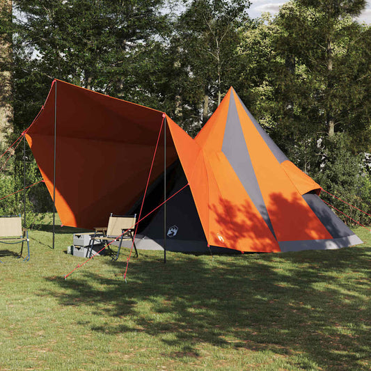 Family Tipi Tent Folding Grey and Orange 510 x 690 x 330 cm
