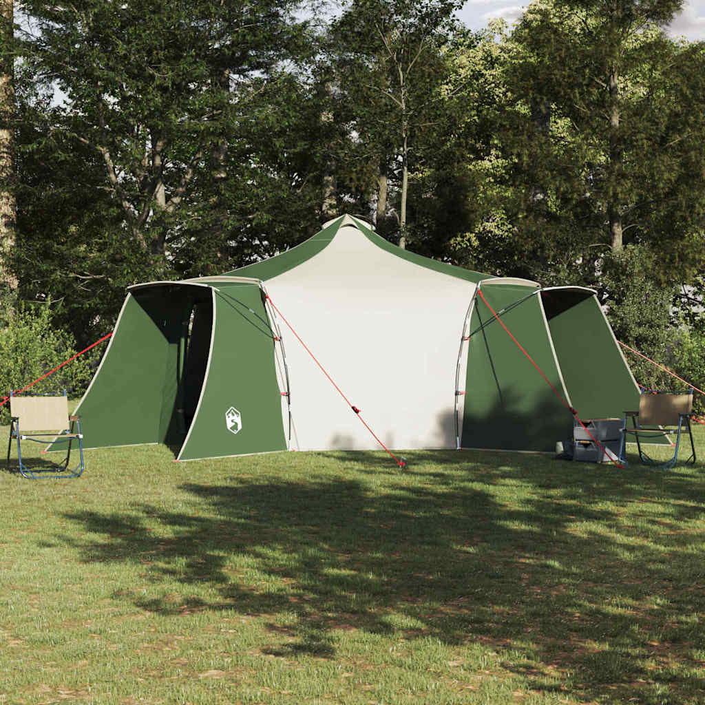 Tipi Tent with Roof Green and Beige 492 x 492 x 275 cm Fabric