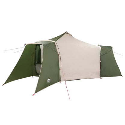 Tipi Tent with Roof Green and Beige 492 x 492 x 275 cm Fabric