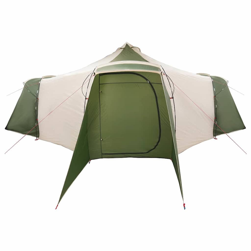Tipi Tent with Roof Green and Beige 492 x 492 x 275 cm Fabric
