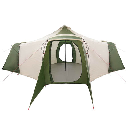 Tipi Tent with Roof Green and Beige 492 x 492 x 275 cm Fabric