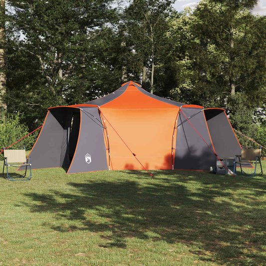 Tipi Tent with Roof Grey and Orange 492 x 492 x 275 cm Fabric