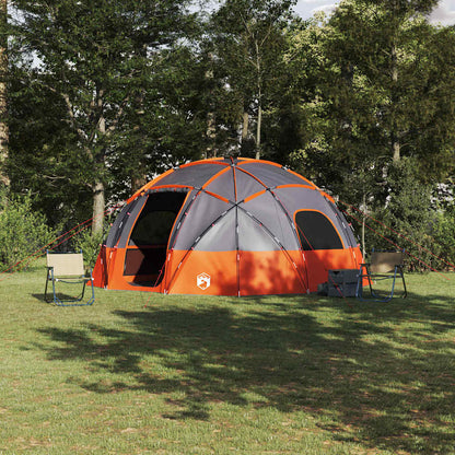 Camping Tent Grey and Orange 475 x 475 x 235 cm Polyester