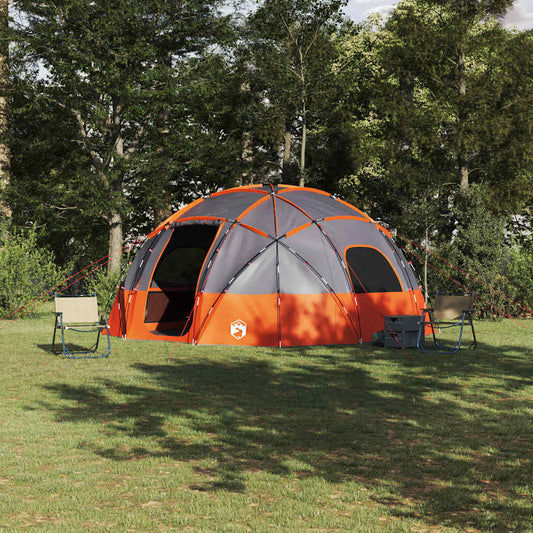 Camping Tent Grey and Orange 475 x 475 x 235 cm Polyester