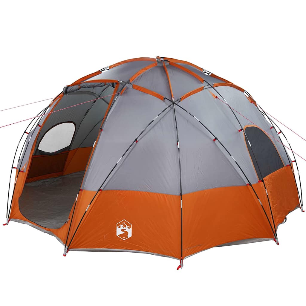 Camping Tent Grey and Orange 475 x 475 x 235 cm Polyester
