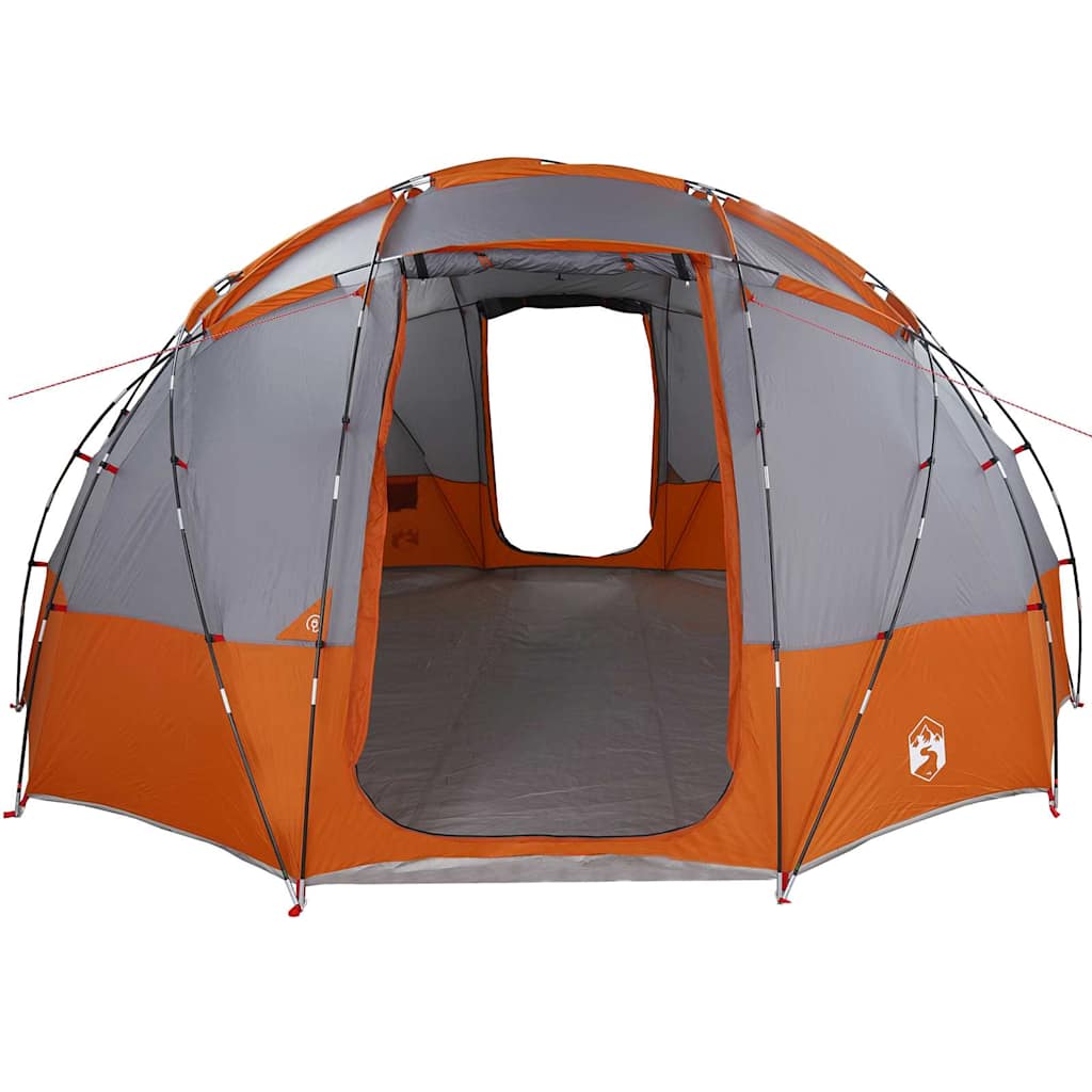 Camping Tent Grey and Orange 475 x 475 x 235 cm Polyester