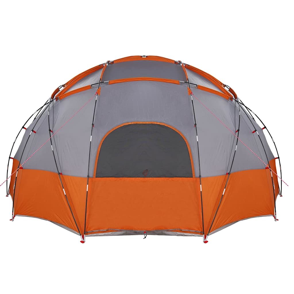 Camping Tent Grey and Orange 475 x 475 x 235 cm Polyester