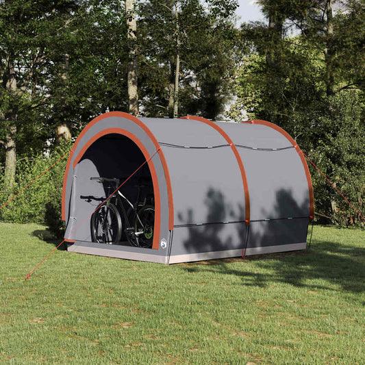 Bike Storage Tent with Roof Grey and Orange 256 x 222 x 182 cm