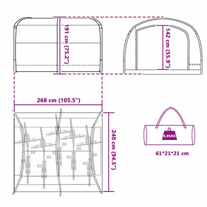 Tent with Roof with Air Vent Blue 268 x 240 x 191 cm Polyester