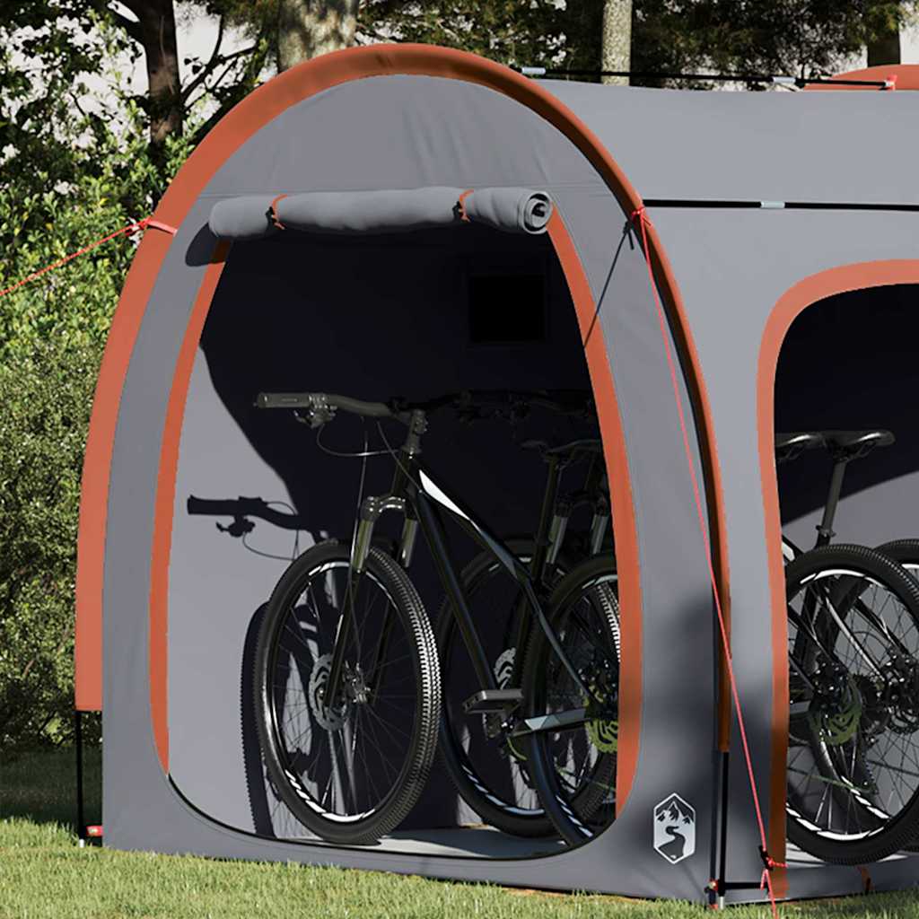 Bike Storage Tent with Roof Grey and Orange 218 x 156 x 180 cm