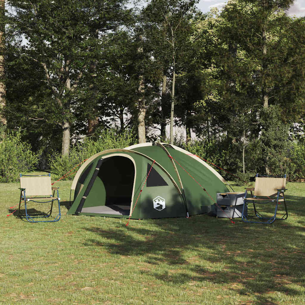 Camping Tent with Roof Green 308 x 268 x 130 cm Polyester