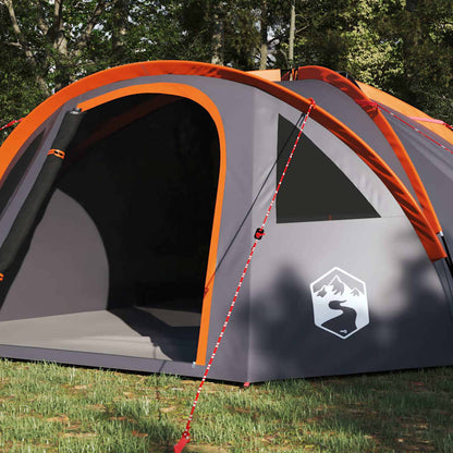 Camping Tent Grey and orange 308 x 268 x 130 cm Polyester