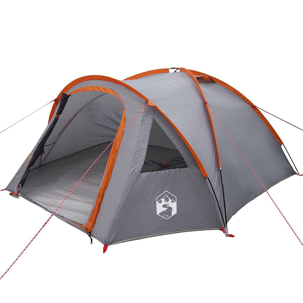 Camping Tent Grey and orange 308 x 268 x 130 cm Polyester