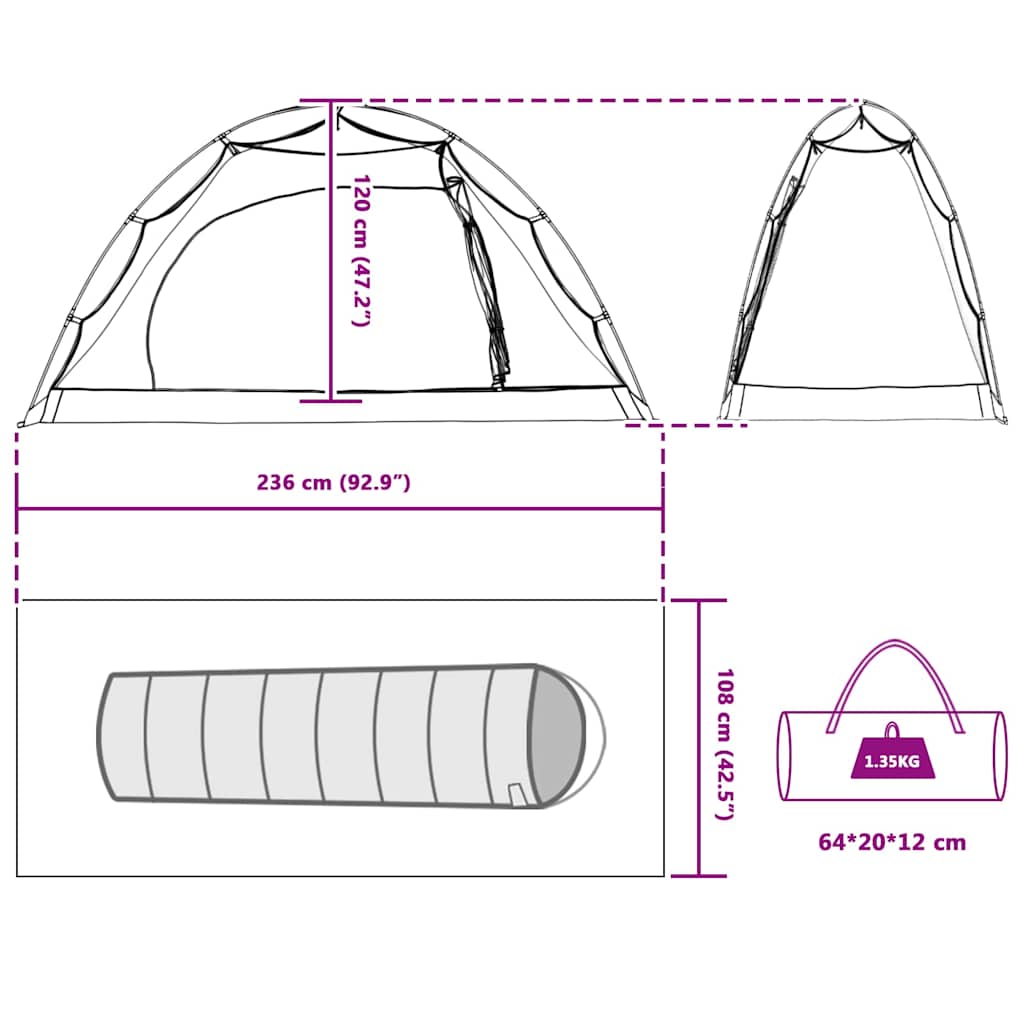 Tent with Roof Other Manual Grey and Black 236 x 108 x 120 cm