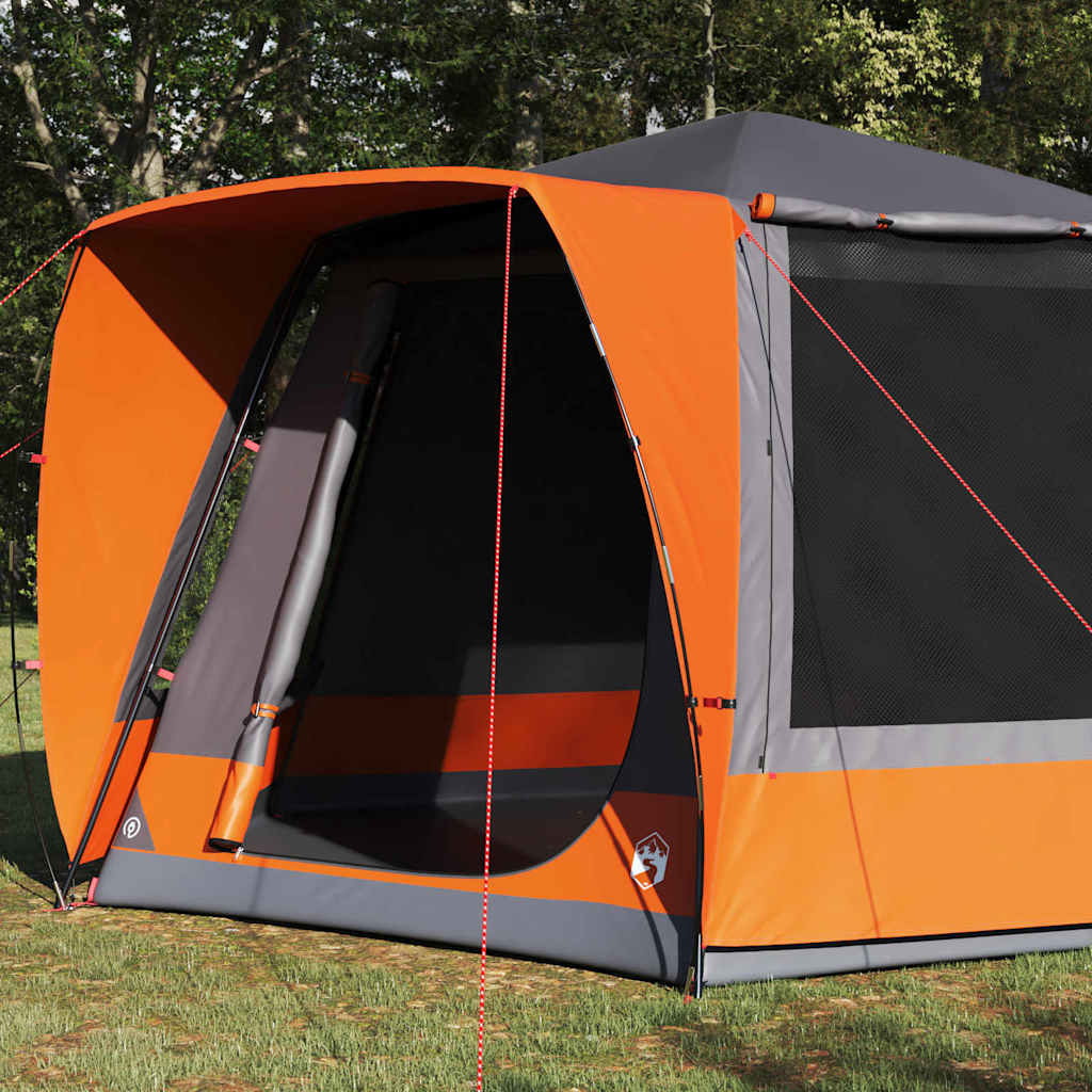 Camping Tent Grey and orange 420 x 420 x 227 cm Polyester
