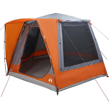 Camping Tent Grey and orange 420 x 420 x 227 cm Polyester