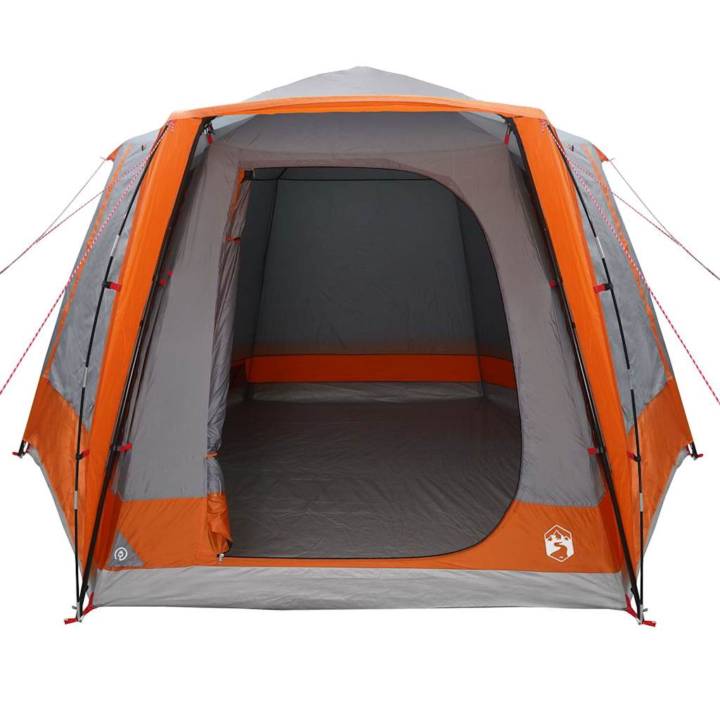 Camping Tent Grey and orange 420 x 420 x 227 cm Polyester