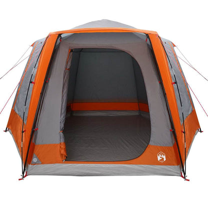 Camping Tent Grey and orange 420 x 420 x 227 cm Polyester