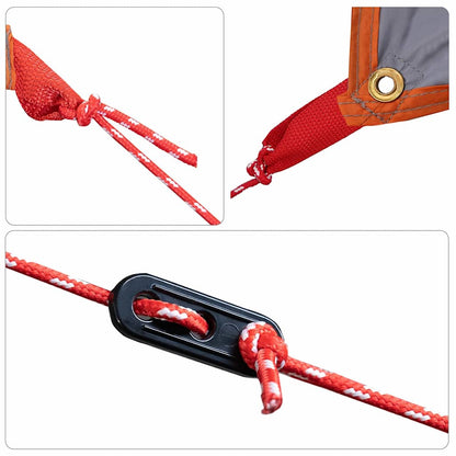 Water Resistant Tarp with Roof Grey and Orange