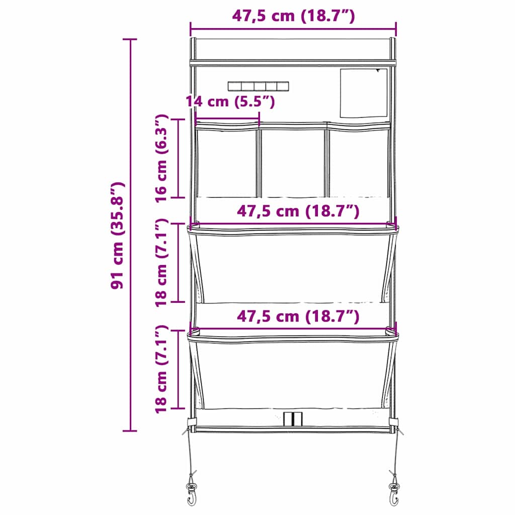 Storage Bag with Storage Black and Blue 91 x 47.5 cm Oxford